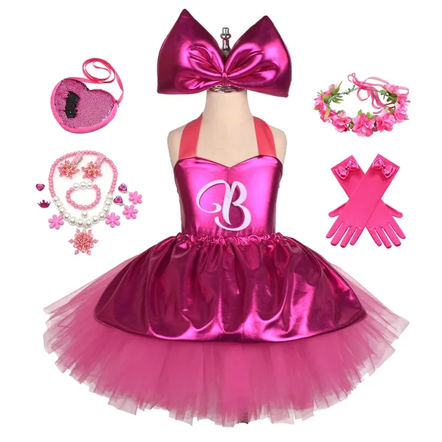 Robes Tutu princesse Rosy pour filles, longueur aux genoux, lettre B, pour fête d'anniversaire, Halloween, Costumes de noël, Margot Robbie Cosplay 1