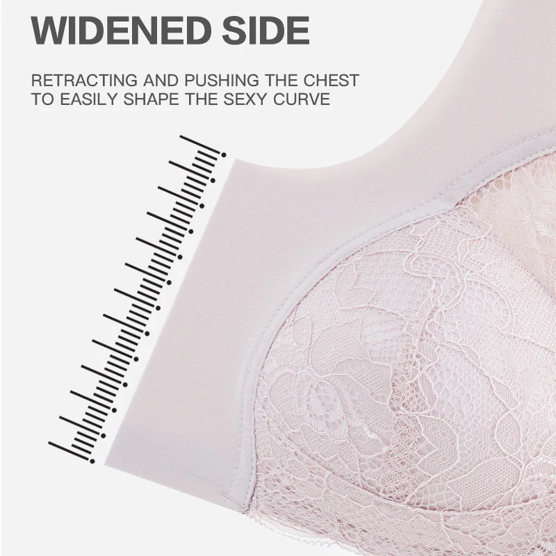2PCS Sexy Front Closure Bralette Lace Plus Size Bra Push Up Underwear Crop Top M-5XL Seamless Brassiere Female Lingerie