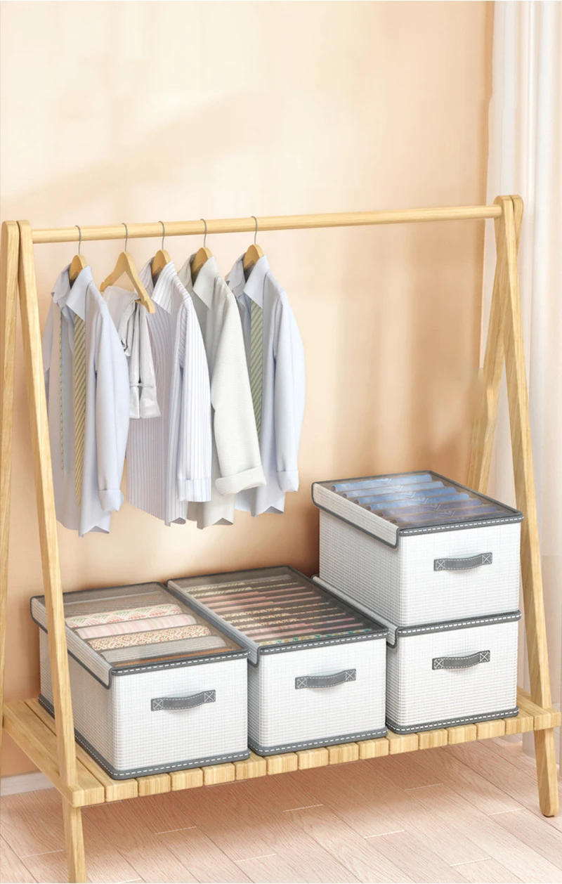 Clothes Organizer Trousers Clothes Jeans Storage Box Wardrobe Clothes Organizer Underwear Bra Socks Artifact Compartment Box 3