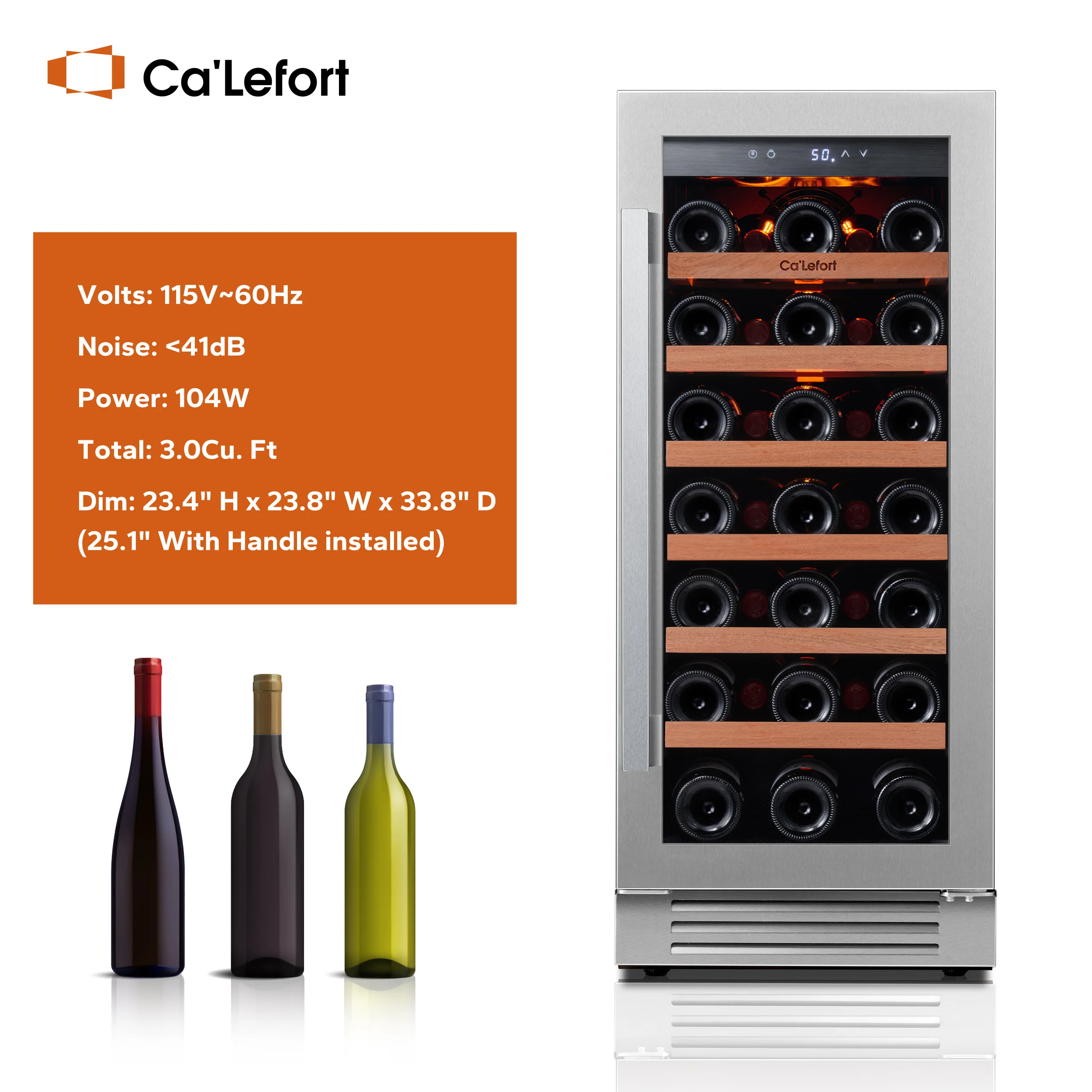 Ca'lefort 85L Compressor Wine Cooler and Beverage Refrigerator – The Ideal Wine Cooler for Efficiency and Elegance in Every Sip 5