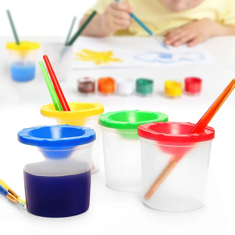 1/10 Stück Kinder-Malstift-Waschbecher DIY Kunst-Graffiti-Malstift-Waschbehälter Aquarell-Gouache DIY Nagelpinsel-Waschbecher – Detail 6