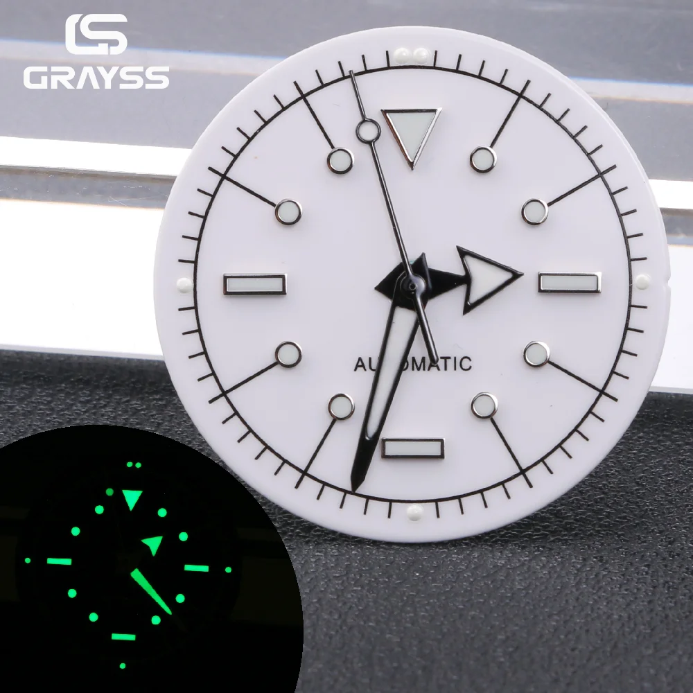 Nologo Wine-Red Enamel Dial with White Markings and C3 Lume for Watch Modification Accessories