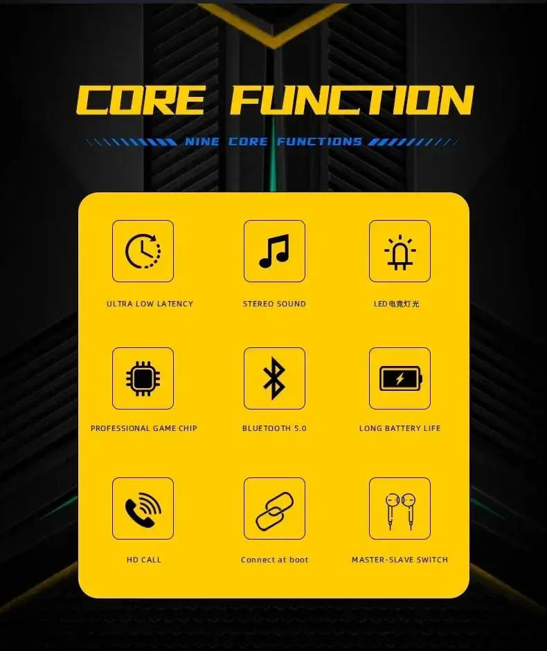 Description Picture 4 of itemG11 TWS Gaming Earbuds Wireless Bluetooth Earphones With Mic Bass Audio Sound Positioning 9D Stereo Music HiFi Headset For Gamer