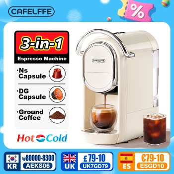 Cafelffe Macchina da caffè a capsule multiple Macchina per caffè espresso Dolce Gusto Nespresso in polvere Regalo per l'amante, papà, caldo/freddo 3in1 1
