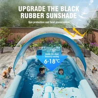 Piscine familiale grande taille 3M/2.6M/2.1M avec auvent, piscine extérieure amovible pour enfants et adultes, jouets aquatiques pour enfants 3