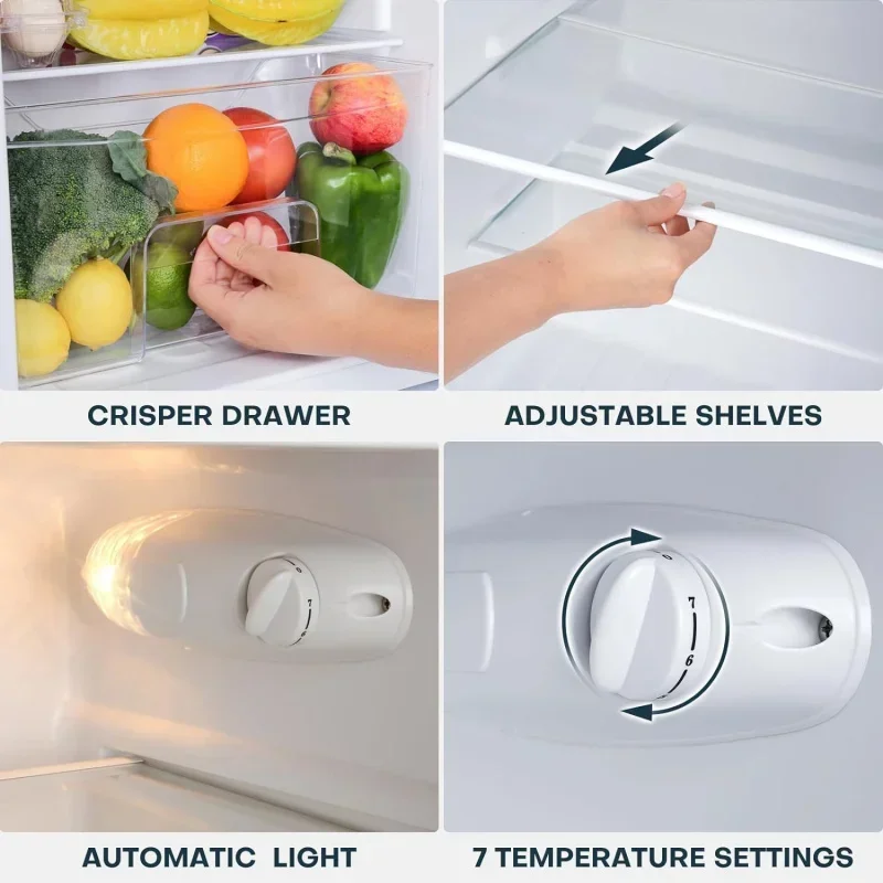 Qwupstreman 3.1 cu. ft mini fridge with freezer,double door mini fridge,adjustable thermostat,energy saving,mini fridge for of 3