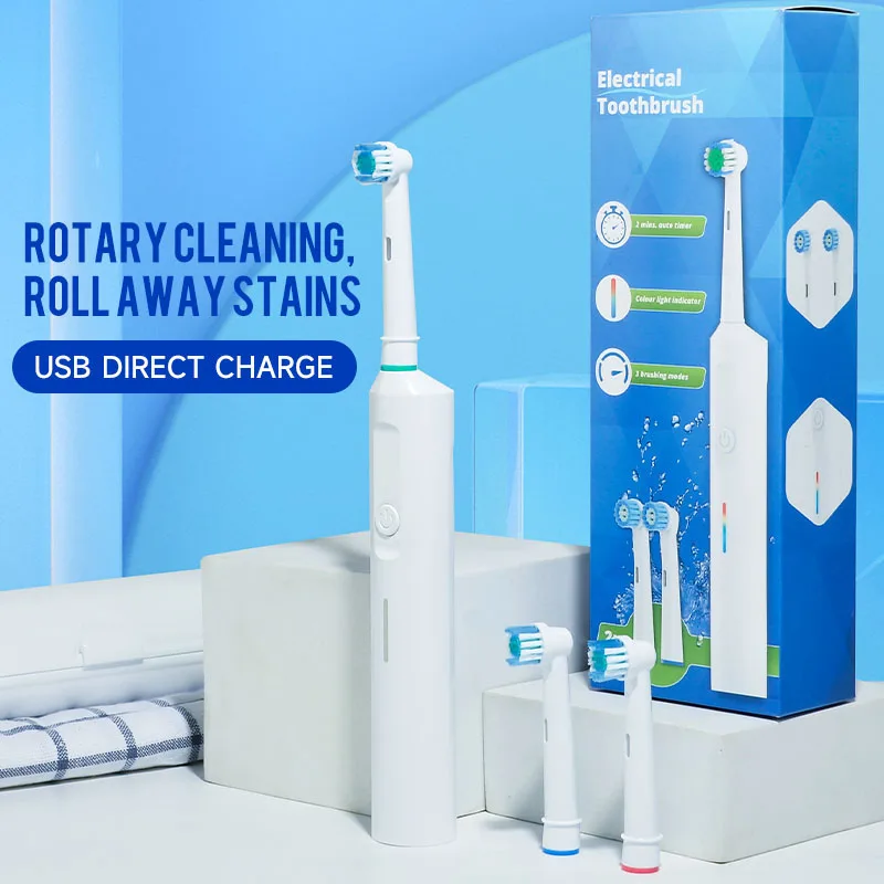 

Electric Toothbrush Rotary Round Head Adult Soft Bristle Induction Automatic Men's And Women's Couples Set Compatible With Orab