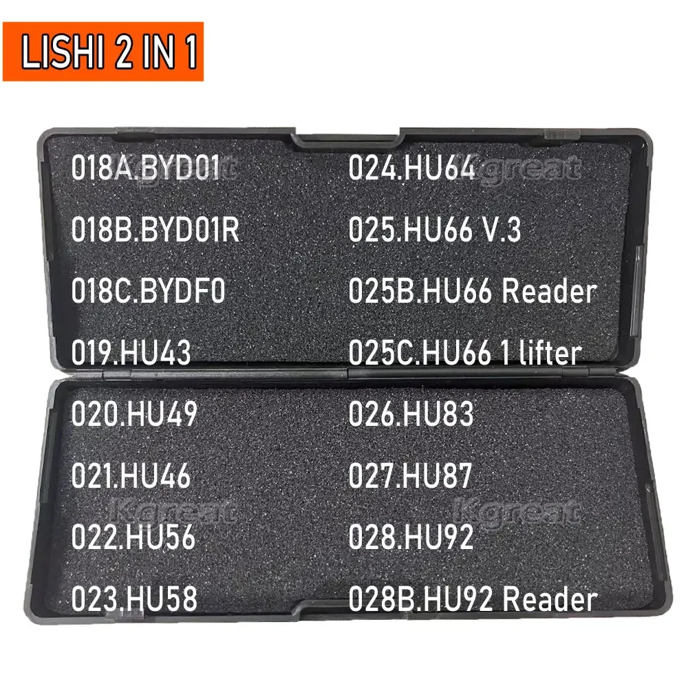 Lishi 2 in 1 BYD01 BYD01R BYDF0 HU43 HU49 HU46 HU56 HU58 HU64 HU66 HU83 HU87 HU92 HU100 HU100(10) HU101 Locksmith Tools 018-030 For hot lishi tool lishi tool