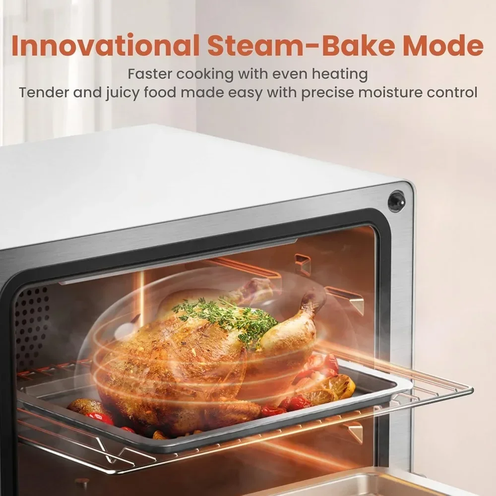 4-in-1 Countertop Convection Steam Oven, Air Fryer, Dehydrator with True Convection Bake, Steam-Bake, Broil, 40 3