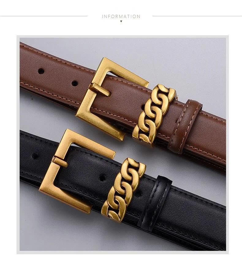 Women's Belt Leather Alloy Buckle Versatile Accessory For Jeans_voghion.com