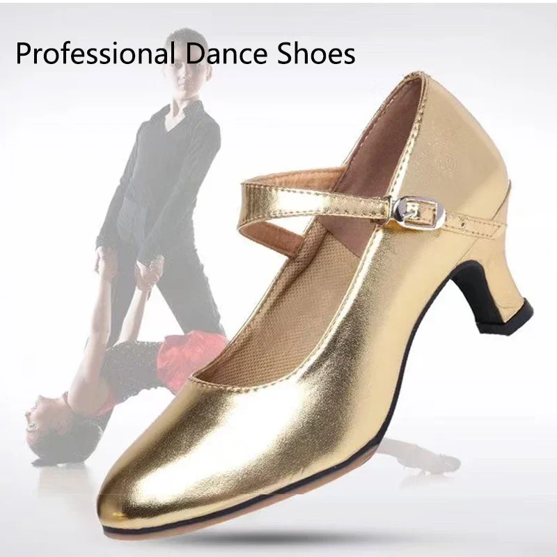 Dance Shoes Women's Soft Bottom New Adult Four Seasons Mid-heel Pumps Teachers Practice Shoes Sailors Social Dancing Sandals 2