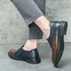 New British style men's matching color side zipper leather shoes for young men lazy foot business dress pointy men's shoes 5