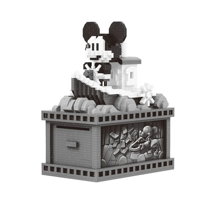 Steamboat Willy Mickey Mouse Micro Building Blocks Pixel Disney Minnie Mouse Donald Duck Mini Mattoni Figure Giocattoli