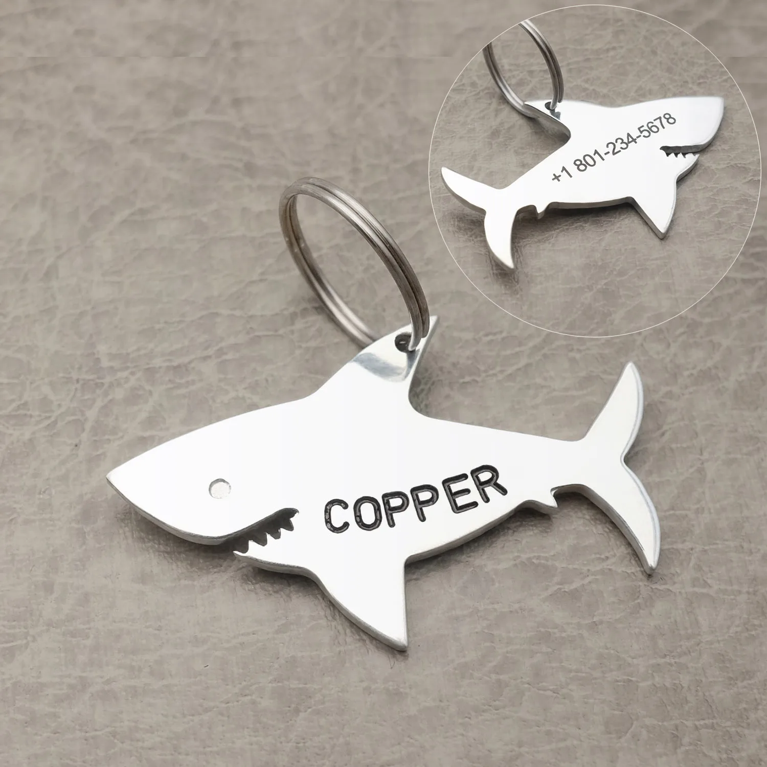 

Personalized Cat ID Tag Shark Shape Tags Puppies Dog Anti-Lost Pet ID Tag Shark Keychain Dog Tag Pet Id Tag Cat Collar Tag