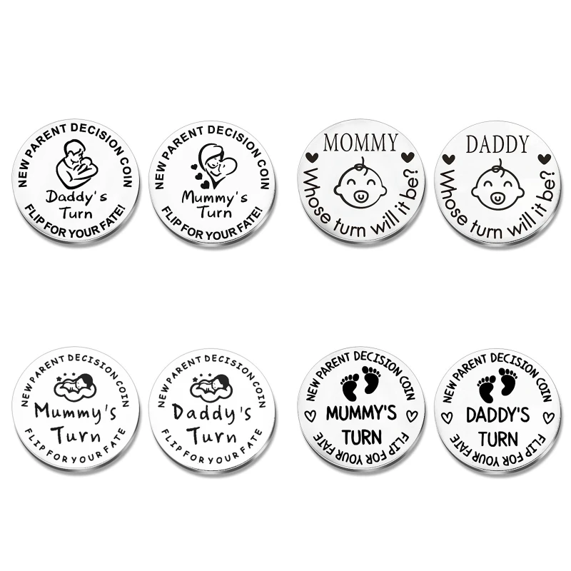 

Funny Stainless Steel New Parent Decision Coin Double Sided Kid Challenge Coins DropShip