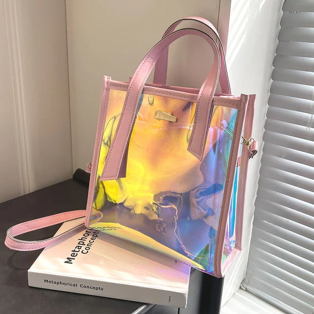 Women Print Transparent Shopping Bag  Transparent Color Tote Pvc Bag - Bag  Summer - Aliexpress