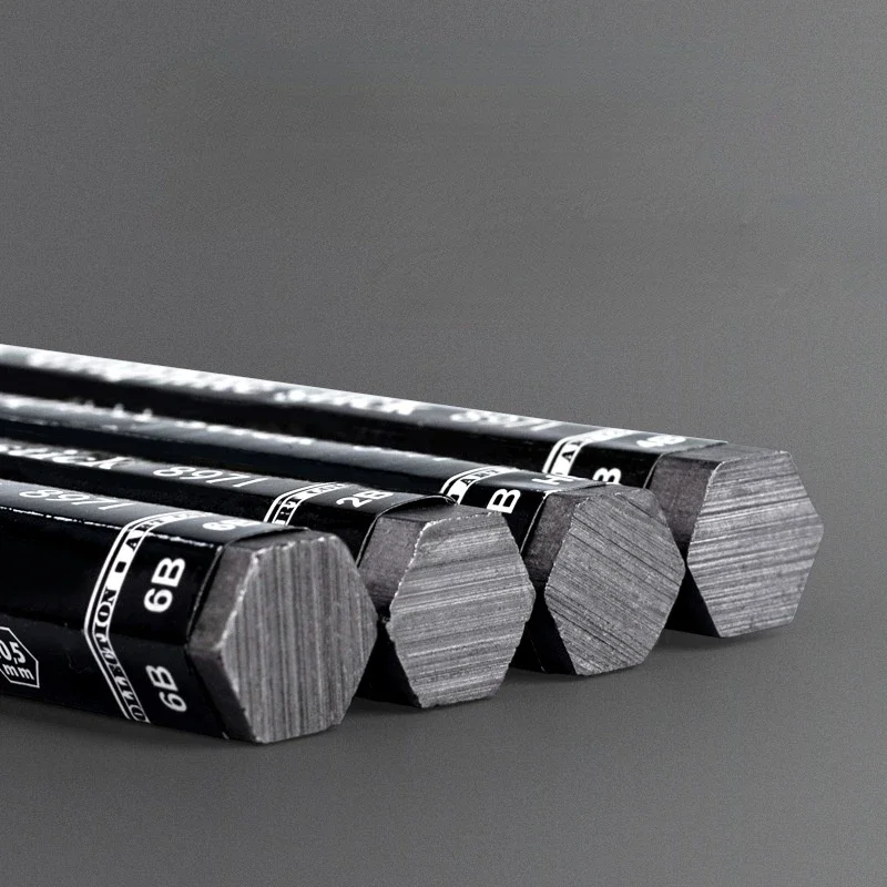 HB/2B/4B/6B Woodless Hexagonal Graphite Stick Pencil Bold Black Charcoal Art Student Sketch Painting Graphite Pen 3