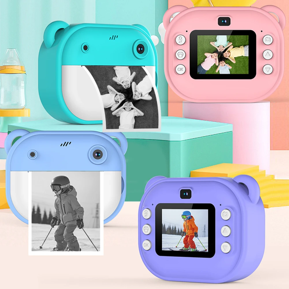 Kids Camera 1080P Video Recorder 2 Inch Screen Digital Camera Photo Instant Printing Toddler Camera Selfie Kids Digital Camera