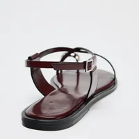 Summer Cross Strap Buckle Design Flat Sandals Women Fashion Metal Decoration Over Toe Casual Flat Slippers Comfort Beach Shoes - Image 4
