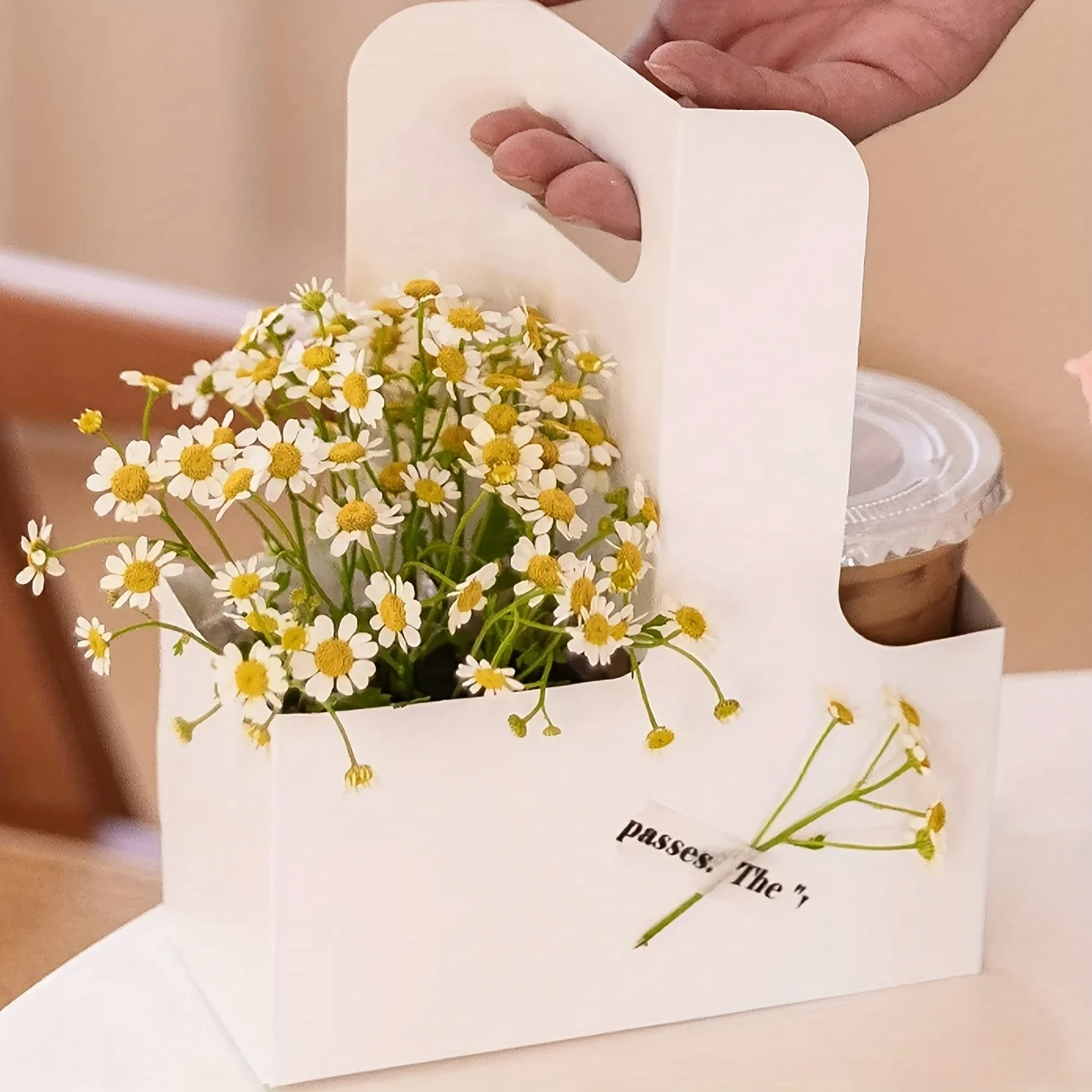 10 Stück tragbare Blumen-Geschenktüten, Geschenkboxen aus Kraftpapier, Kaffee, Kuchen, Desserts, handgefertigte Verpackungen, Hochzeiten, Geburtstage, Geschenkverpackung – Detail 4