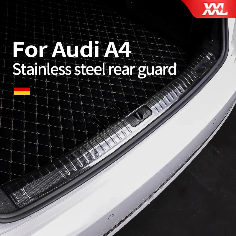 thumbnail image 1 of Protector de maletero trasero de acero inoxidable para Audi A4 B9 2021 2020 2019 Sedán, protección antiarañazos, accesorios para coche, 1 of 4