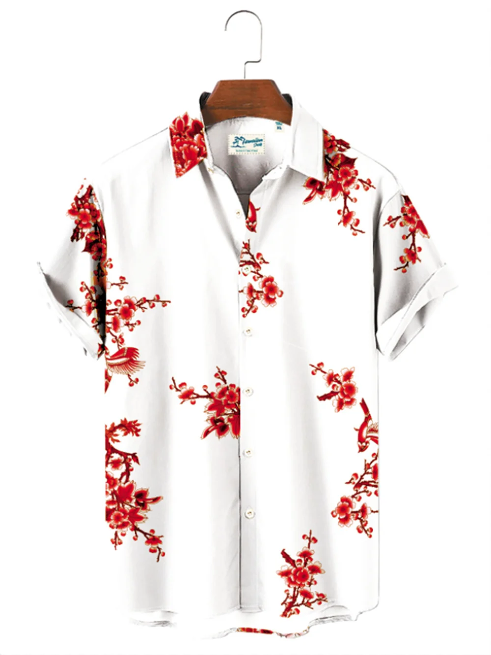 

2023 Cotton Flower Hawaiian Shirt Man Loose Breathable Summer Casual Men's Shirts Streetwear Beach Male Shirt Short Sleeve Tops