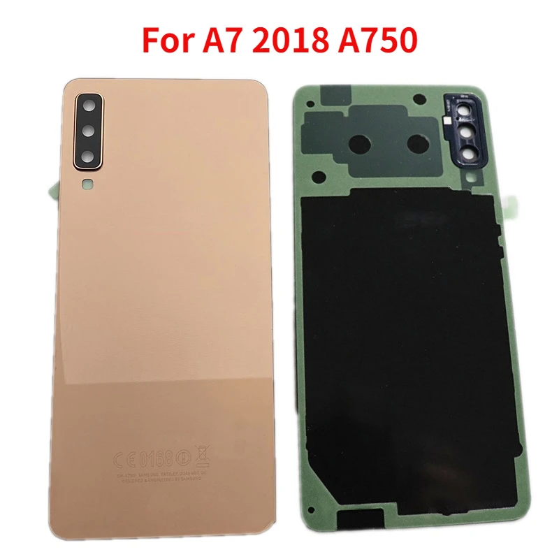 

Back Glass For Samsung Galaxy A7 2018 A750 SM-A750F A750FN A750GN-DS Battery Cover Rear Door Case Housing With Camera Lens