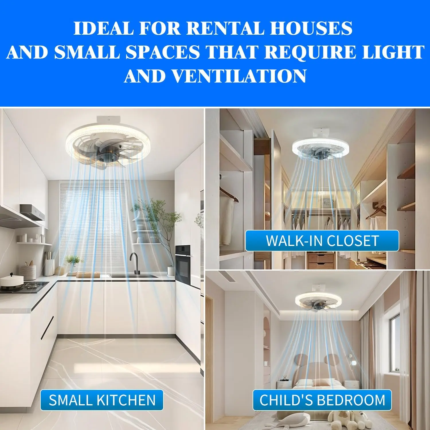 Socket Fan Light Socket Fan Ceiling Fan With Light Remote E27 Base 4 Speed Wind Adjustment Dimmable Light for Bedroom Kitchen 4