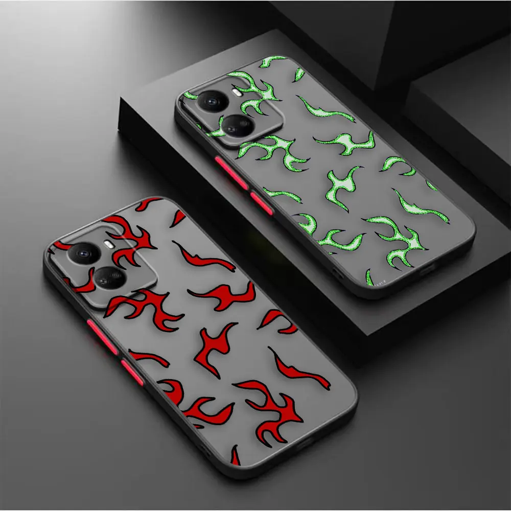 

Matte Case for Huawei NOVA Y70 10 9 8SE 8 7SE 7I 7 6 5I 5 4 3I 4G 5G PC Case Funda Coque Capa Shell Matte Flames Pink Fire Print