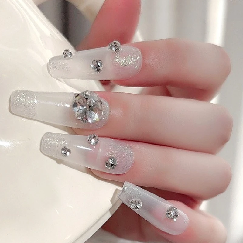 반짝 이는 크리스탈 스파클 라인 석 반짝이 지르콘 물방울 러브 하트 파일 드릴 네일 아트 장식 DIY 매니큐어 액세서리