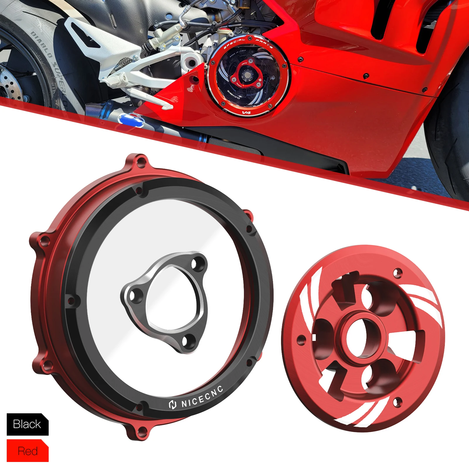 

Прозрачная крышка сцепления для Ducati Panigale V4, фиксатор пружины пластины для Ducati Panigale V4S 2018 2019 2020 2021