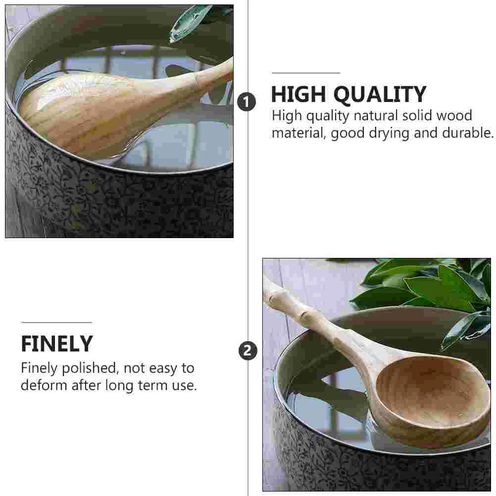 Wooden Spoon Sauna Room Wooden Spoon Bamboo Handle Water Spoon Bathing Wood Bath Water Ladle Scoop Household 25*8.5cm