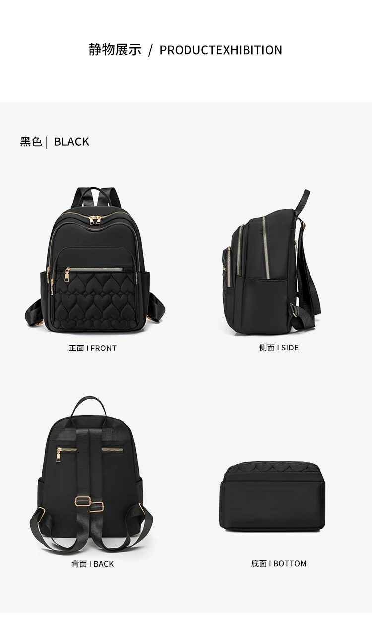 Gesteppter Nylon-Rucksack mit großem Fassungsvermögen für Damen, modischer Pendler-Rucksack in mehreren Farben erhältlich – Detail 15