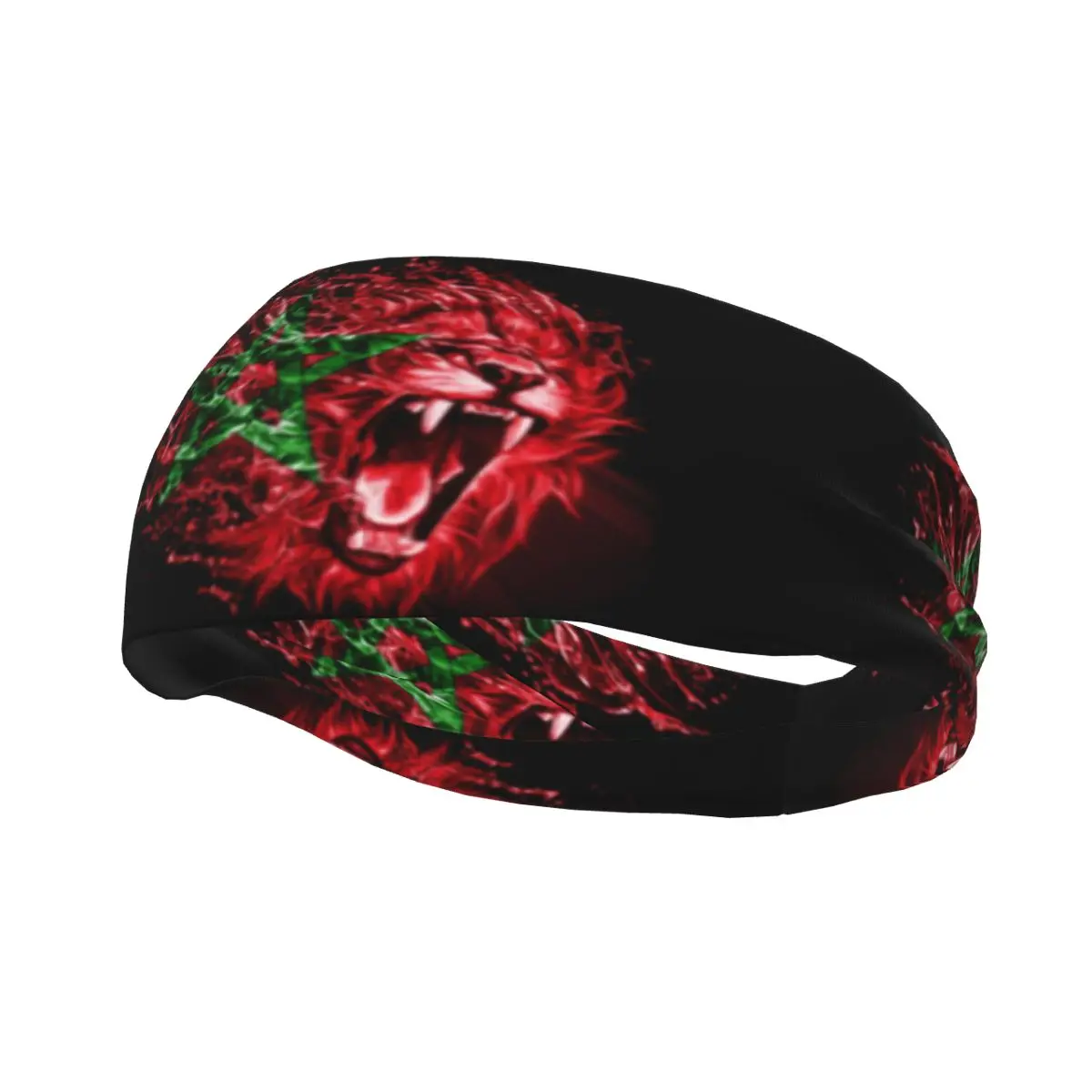 

Custom Moroccan Flag Morocco Lion Training Sweatband Women Men Non Slip Quick Drying Headbands Yoga