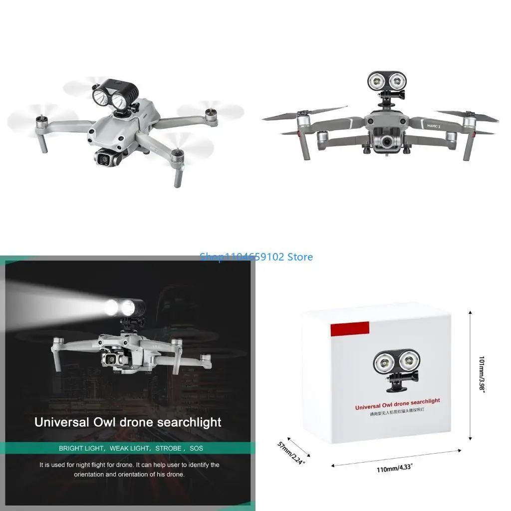 Air 2 2S 2 F용 올빼미 드론 서치라이트 LED 플래시 신호 램프 키트
