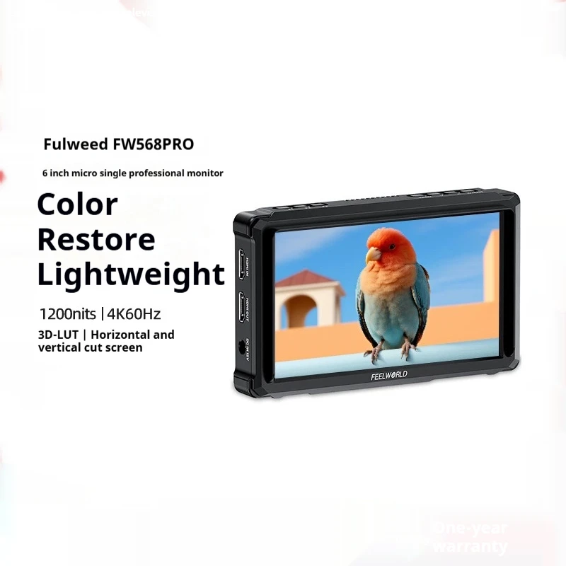 FEELWORLD FW568 PRO 6" Camera Field Monitor IPS FHD Screen 3D LUT 1200nit 4K Input DSLR Video Peaking