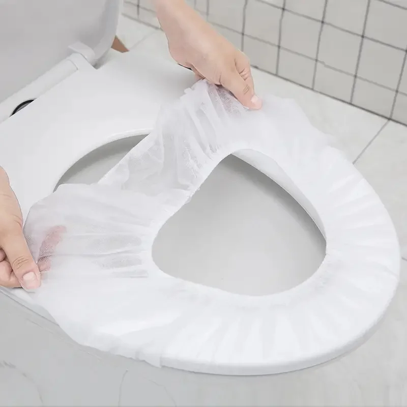 1pc Travel Portable Disposable Non-woven Toilet Mat, Safety And Hygiene Toilet Cushion Cover, Potty Cover, Portable Mater