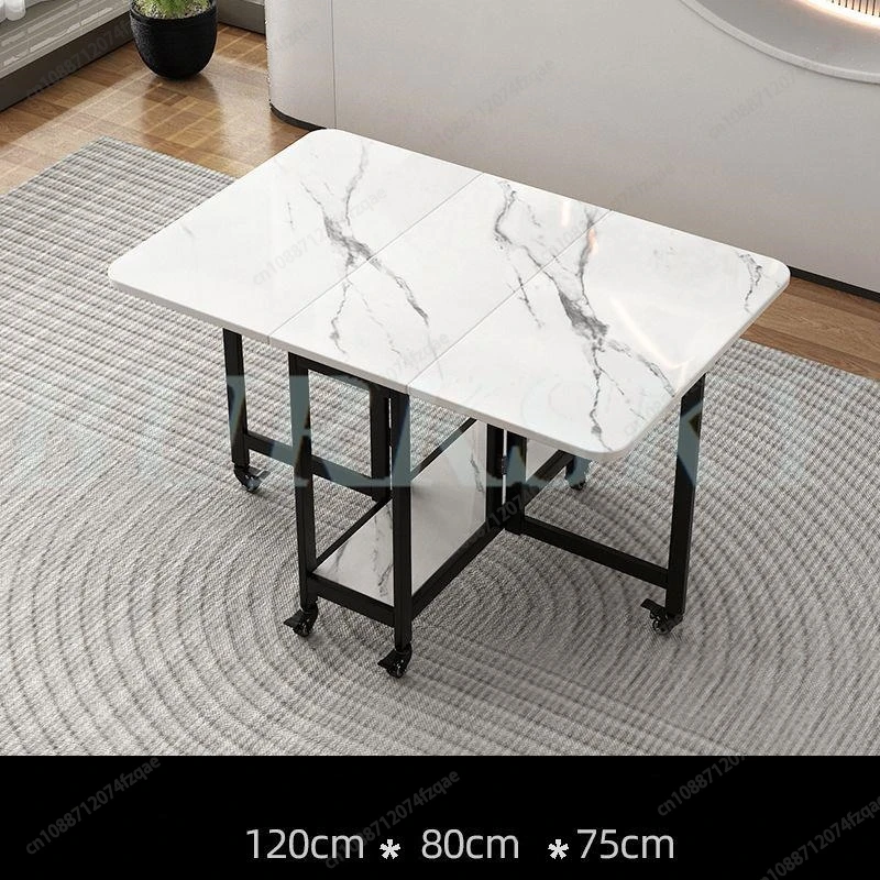 Folding Dining Table and Chair Set, Movable Dining Tables, Chair Set, Dining Room Furniture, Small Apartment, Living Room