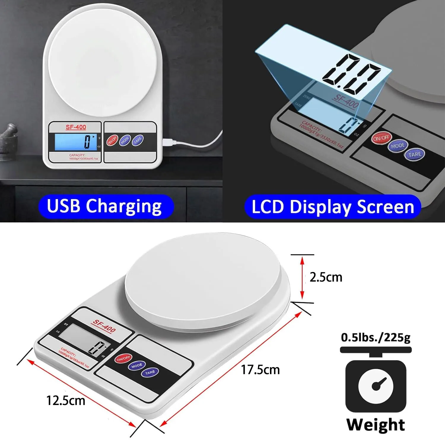 Kitchen Scale Digital LED Display 5kg/1g High-Precision Electronic Home Jewelry Food Snacks Weighing