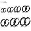 Black Hoop Earrings For Men Stainless Steel 8mm 20mm Small Punk Fashion Various Jewellery Accessories Classic Piercing Jewelry 1