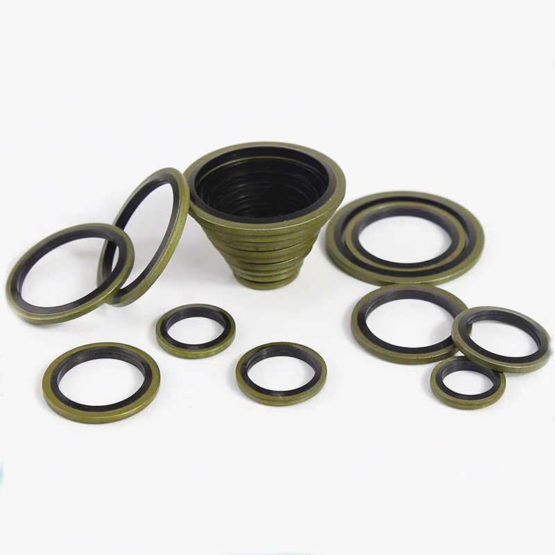 Washer Gasket 6/8/10/12/14/16~60mm Bonded Washer Metal Rubber Oil Drain Plug Gasket Fit M6/M8/M10/M12/M14/M16~M60 Combined Washer Sealing Ring