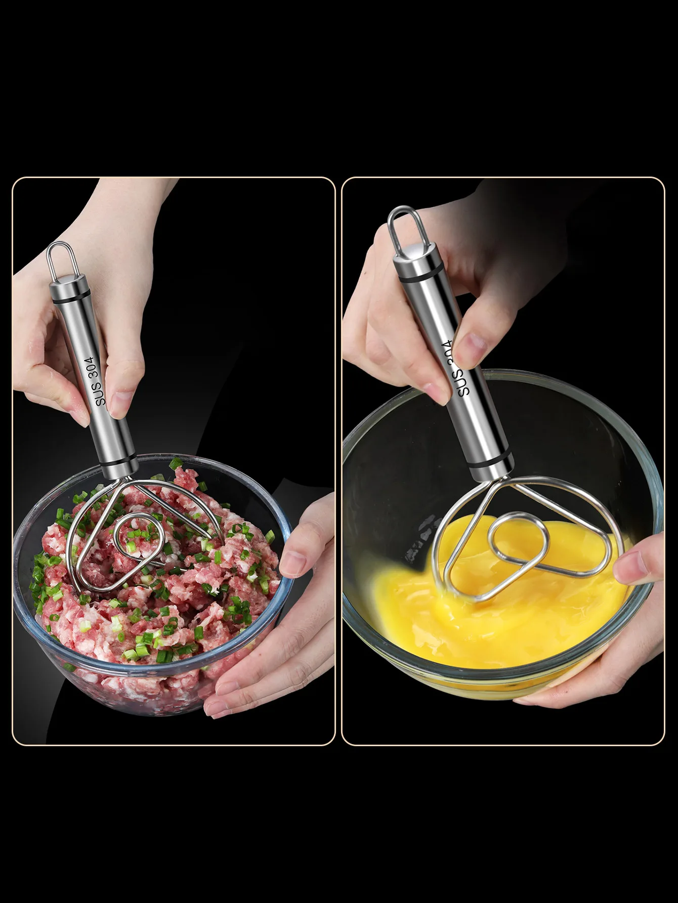 Dough Mixer Egg Beater Stainless Steel Egg Whisk Manual Hand Mixer Self Turning Stirrer Dough Bread Mixer