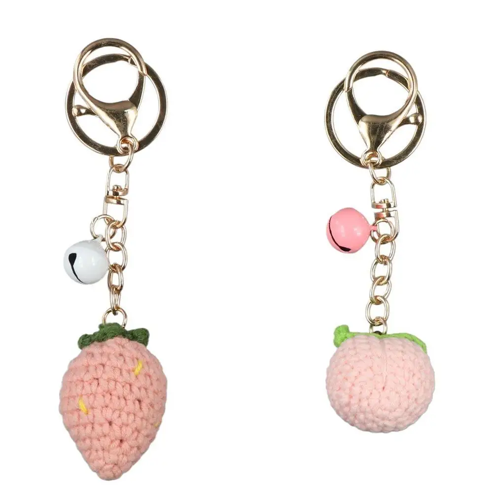 Lemon Donut Fruit Keychain Crocheted Watermelon Knitting Car Keychain Hand-woven Wool Knitted Keyring Car Key Holder 8 S2dba559d3abc4b4788f7848b9c27eca7g