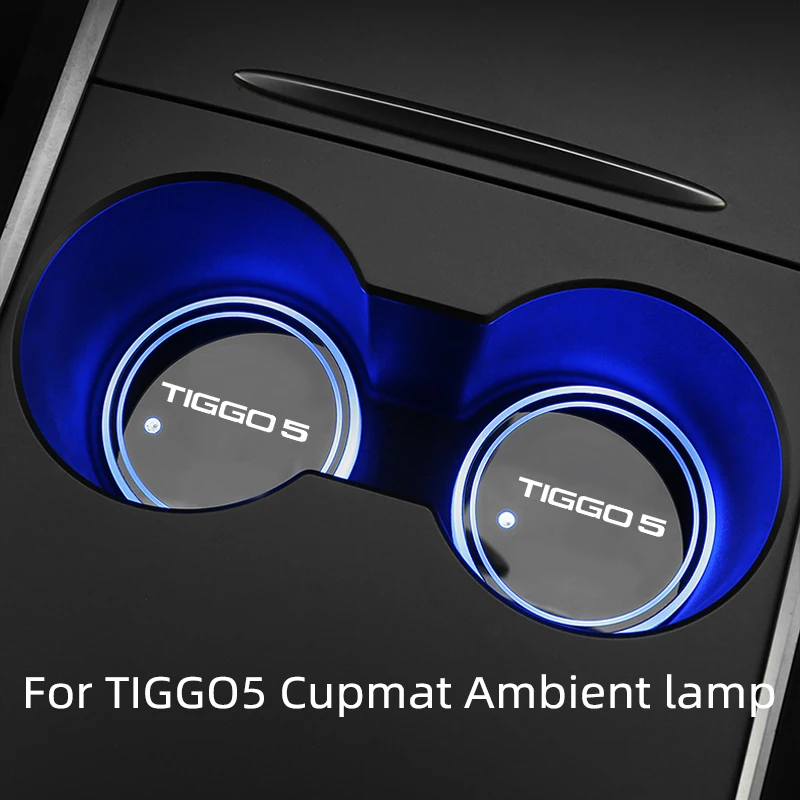 

Для Chery TIGGO 5 Автомобильная светящаяся подставка для воды 7 цветная автомобильная светодиодная атмосфера светильник Автомобильный логотип Cupmat создающая атмосферу аксессуары