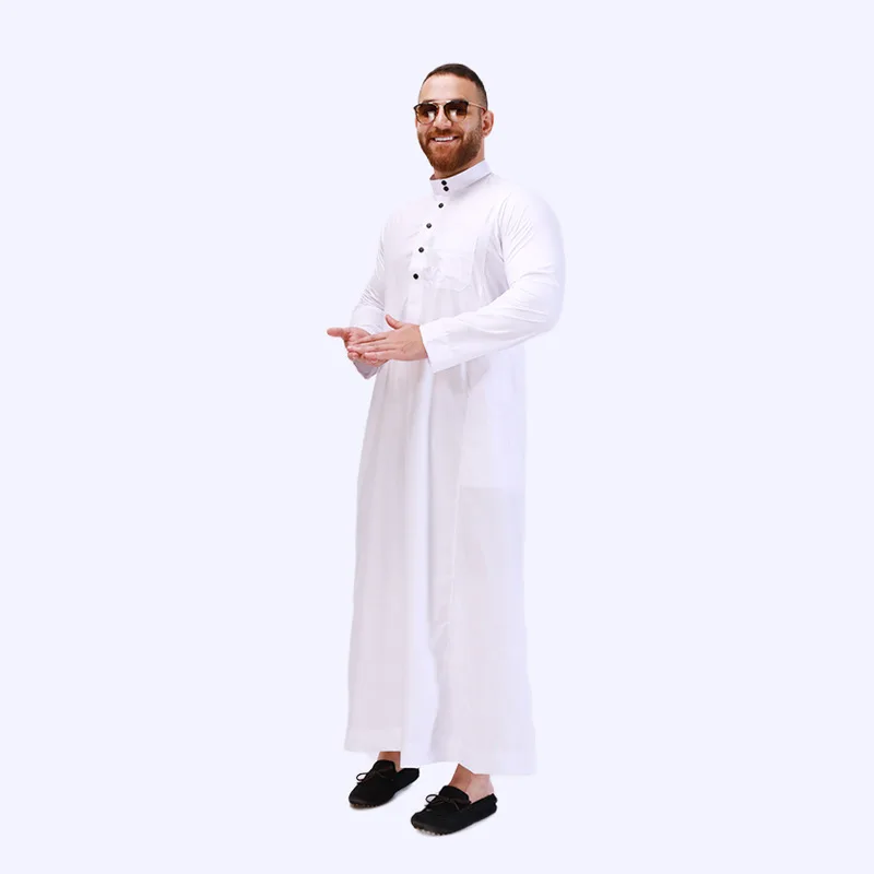 

Muslim Men Clothing Abaya Tenue Musulmane Homme Kaftan Leisure Jubba Thobe Looser Dress Dubai Saudi Arabia Robe Islamic Habits