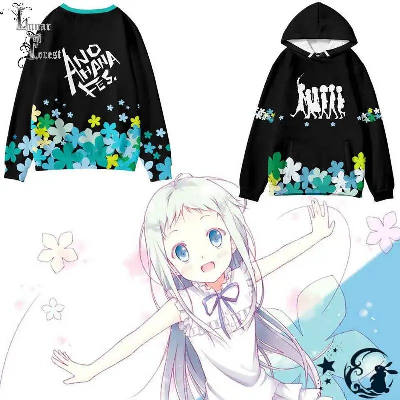 Anohana Menma The Flower We Seen That Day 3D печать осенние модные японские Аниме толстовки с