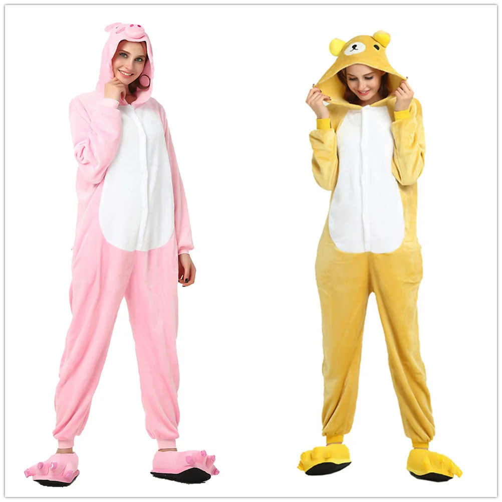 

Цельнокроеная пижама в виде лягушки, комбинезон с мультяшным медведем, пижамы, фланелевый теплый фланелевый костюм для косплея унисекс для взрослых и детей