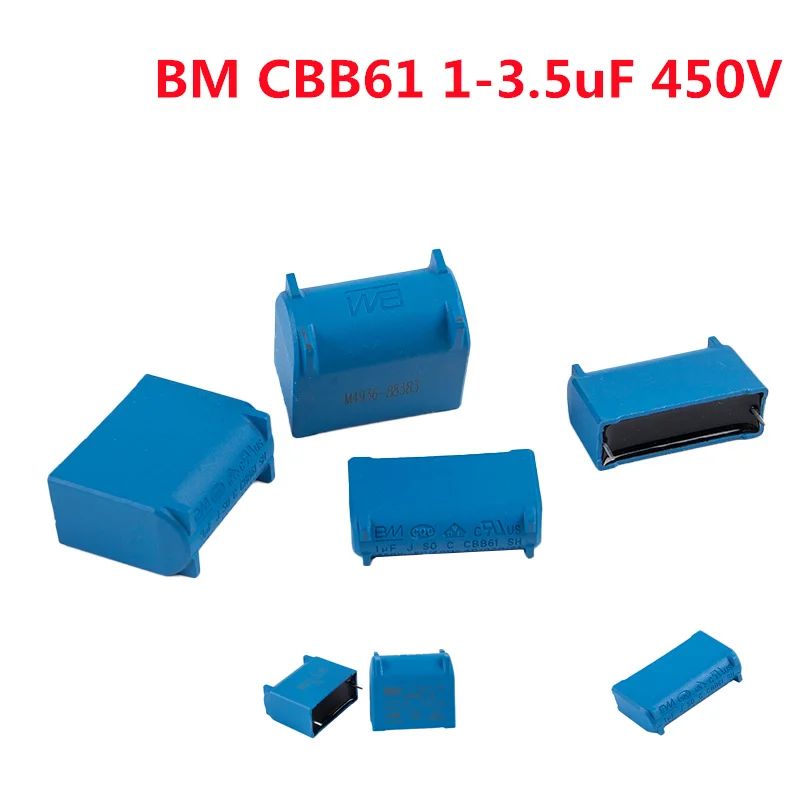

BM CBB61 1UF 1.2UF 1.5UF 2UF 2.5UF 3UF 450VAC Motherboard Circuit Board Fan Starting Capacitor Pin