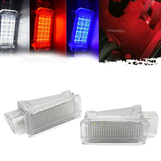  2 piezas de luz LED Bule para puerta interior de automóvil,  ajuste para Volkswagen, Porsche para Audi A2 A3 A4 A5 A6 A7 S3 S4 S5 S6 Q5  Q7 TT Guantera