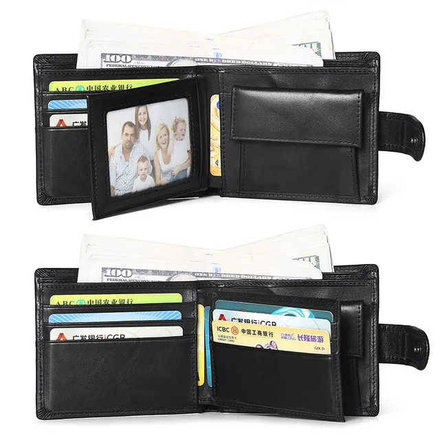 Rfid Leather Mens Wallet with Coin Pocket Designer Dollar Mens Leather Wallet with Rfid 2